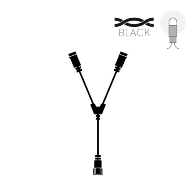 KERSTVERLICHTING Connecteur Y basse tension noir Connecteur Y basse tension noir 24V avec deux sorties et un connecteur mâle