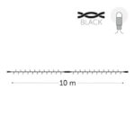KERSTVERLICHTING - Playlight LED caoutch 10m 100l -fil noir -230V sans fiche - PL-RNP-LED-10-230V-W