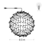 KERSTVERLICHTING - Playlight bol LED 30cm 120L cold white 18W outdoor 12 conn. (rubber wire) - PLS-LED-0.3-230V-W