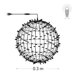 KERSTVERLICHTING - Playlight bol LED 30cm 120L cold white 18W outdoor 12 conn. (rubber wire) - PLS-LED-0.3-230V-W