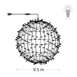 KERSTVERLICHTING - Playlight bol LED 50cm 320L cold white 37W outdoor 6 conn. (rubber wire) - PLS-LED-0.5-230V-W