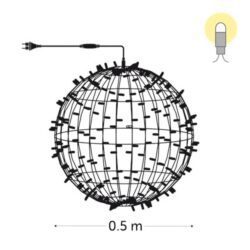 KERSTVERLICHTING - Playlight bol LED 50cm 320L warm white 37W outdoor 6 conn. (rubber wire) - PLS-LED-0.5-230V-UW