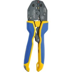 Pince à sertir pour cosses isolées 0,5 à 6 mm² manches ergonomiques bleu et jaune