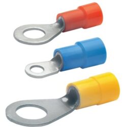 Détails visibles de Cosse à anneau isolée jaune 4-6 mm² M5 650/5 pour Cosses de câble