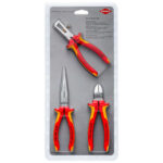 KNIPEX - Jeu électrique de 3 pinces VDE (11 06 160 + 70 06 160 + 26 16 200) - 00 31 30 BK V03