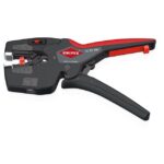 Pince à dénuder multifonction pour conducteurs 0 08 à 10 mm² avec poignée ergonomique noire et rouge
