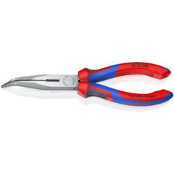 Pince à bec demi rond coudé 40° 200 mm manches rouge et bleu