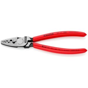 Pince à sertir pour embouts de câble 0,25 à 16 mm² avec poignées rouges
