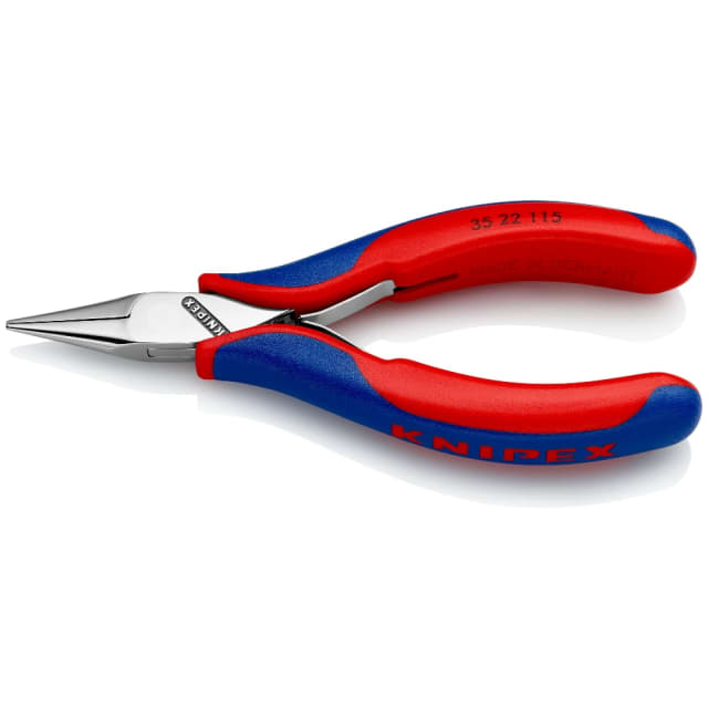KNIPEX Pince de précision électronique Pince de précision électronique bec demi rond 115 mm poignées bicolores rouge et bleu