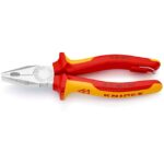 KNIPEX - Pince universelle à forte démultiplication Antichute VDE 180mm chromée - 03 06 180 T