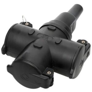 Kalthoff - Fiche domino caoutchouc 3x 10/16A 250V avec terre - 0353GU