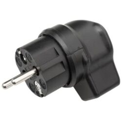 Kalthoff - Fiche équerre mâle caoutchouc 10/16A 250V avec terre latérale - 0341GUWI
