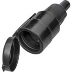 Kalthoff - Fiche femelle caoutchouc avec clapet 10/16A 250V avec terre - 0452GU
