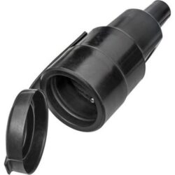 Kalthoff - Fiche femelle caoutchouc avec clapet 10/16A 250V avec terre - 0452GU