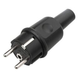 Kalthoff - Fiche mâle en caoutchouc 10/16A 250V avec terre latérale - 0442GT