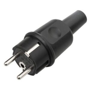 Kalthoff - Fiche mâle en caoutchouc 10/16A 250V avec terre latérale - 0442GT