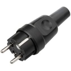 Kalthoff - Fiche mâle en caoutchouc10/16A 250V avec terre latérale - 0341GU