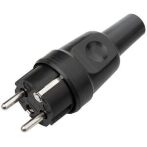 Kalthoff - Fiche mâle en caoutchouc10/16A 250V avec terre latérale - 0341GU