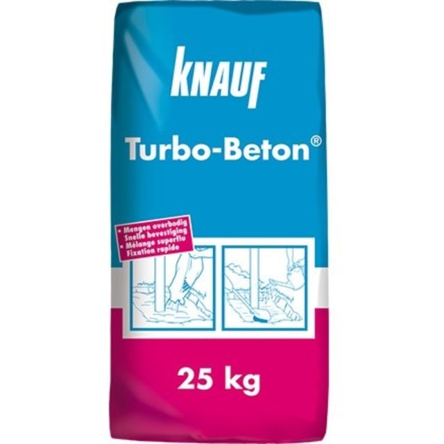 Knauf - Mortier à prise et durcissement rapide - Turbo-Beton - sac 25kg - 00077658 Knauf - Mortier à prise et durcissement rapide - Turbo-Beton - sac 25kg - 00077658