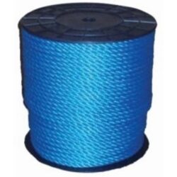 Corde polypropylène bleue torsadée 10 mm, configuration visible