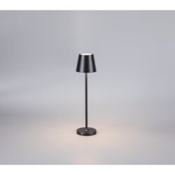 Lampe de table LED noire touch dim, configuration visible