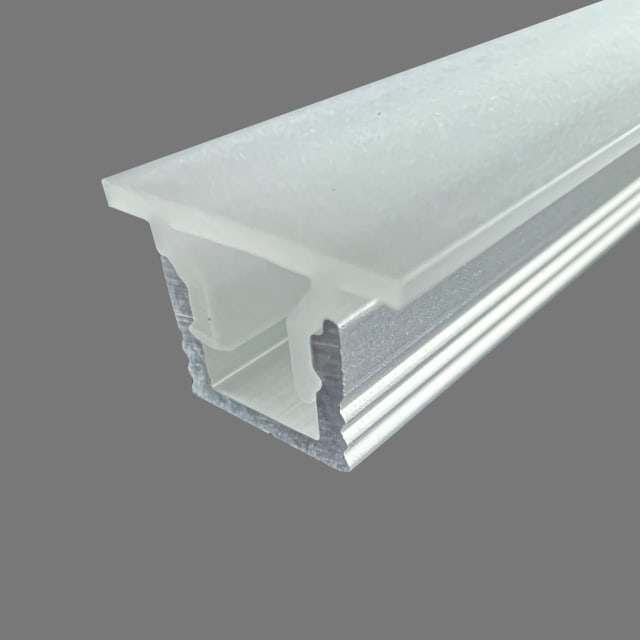 LEDLAB Profilé LED aluminium anodisé Omega Profilé LED en aluminium anodisé avec diffuseur opaque et rainures latérales