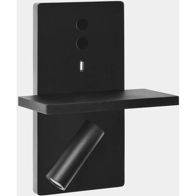 LEDS-C4 ELAMP Applique liseuse LED noire Applique murale noire avec tablette et liseuse LED orientable 2700K