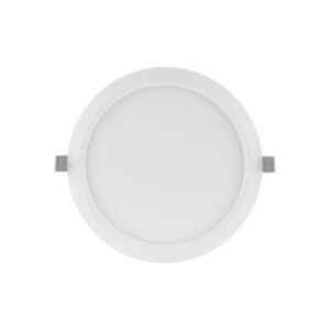 Downlight LED rond blanc extra plat 18 W 3000 K avec diffuseur opale et ailettes latérales