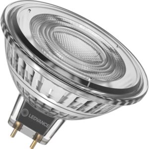 Ampoule LED MR16 dimmable 6,1W culot GU5.3 finition argentée