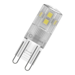 Ampoule LED G9 transparent 1,9 W blanc chaud 827 culot bi broche