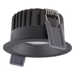 Détails visibles de Spot encastrable fixe LED noir dimmable IP44 8W 930 pour Spots encastrés