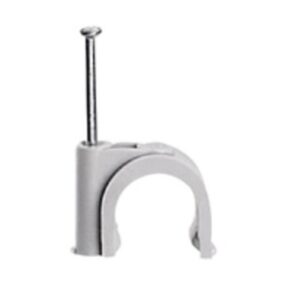 Attache Fixfor grise pour câble rond 7 mm avec clou de fixation