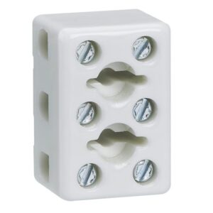 LEGRAND - Bloc de jonction porcelaine 3P et 2 trou de fixation 2.5mm² - 034335