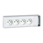 LEGRAND - Bloc multiprises 4x(2P+T)+int. 10/16A 250V blanc sans cordon - 050613