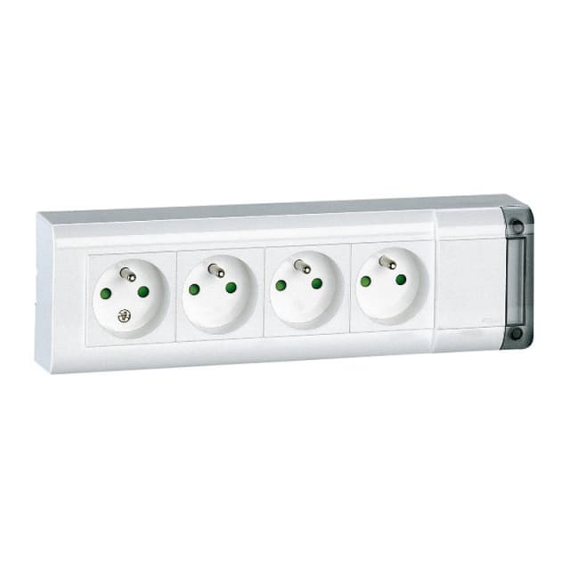 LEGRAND Bloc multiprise 4 prises Bloc multiprise blanc 4 prises avec interrupteur latéral