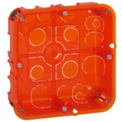 Boîte d'encastrement orange 2x2 postes 50 mm avec fixations latérales