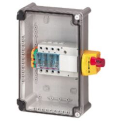 Détails visibles de Coffret interrupteur-sectionneur tétrapolaire 63A IP65 pour Interrupteurs-sectionneurs