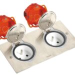 LEGRAND - DIY kit double prise de sol carree 2P alu - 092111