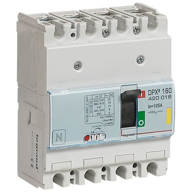 LEGRAND - DPX³ 160 - disjoncteurs magno-thermiques - 16kA - 400V - 4P - 125A - 420016 LEGRAND - DPX³ 160 - disjoncteurs magno-thermiques - 16kA - 400V - 4P - 125A - 420016