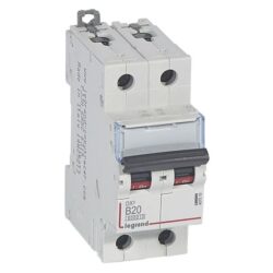 LEGRAND - Disjoncteur DX³ 6000A/10kA 2P B20 230/400V - 2 modules - 407510
