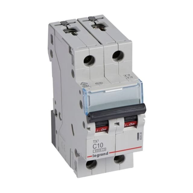 LEGRAND - Disjoncteur TX³ 6000A/6kA 2P C10 230/400V - 2 modules - 403526 LEGRAND - Disjoncteur TX³ 6000A/6kA 2P C10 230/400V - 2 modules - 403526