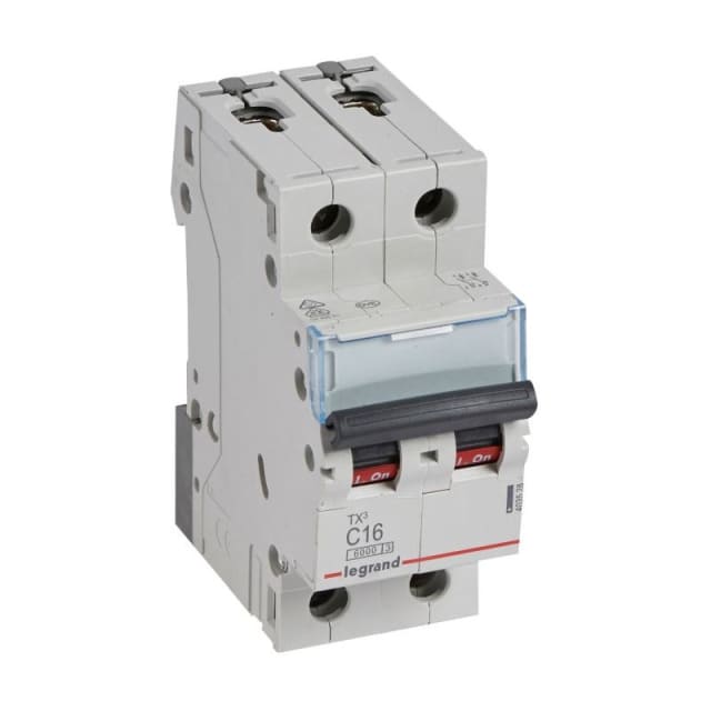 LEGRAND - Disjoncteur TX³ 6000A/6kA 2P C16 230/400V - 2 modules - 403528 LEGRAND - Disjoncteur TX³ 6000A/6kA 2P C16 230/400V - 2 modules - 403528