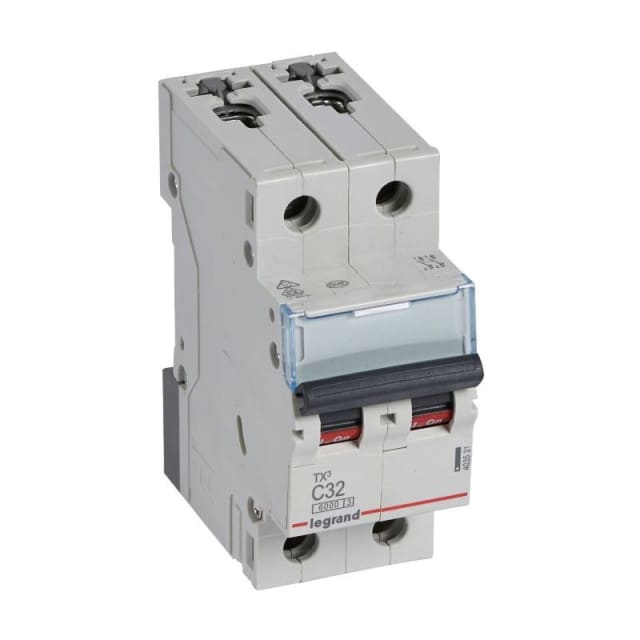 LEGRAND - Disjoncteur TX³ 6000A/6kA 2P C32 230/400V - 2 modules - 403531 LEGRAND - Disjoncteur TX³ 6000A/6kA 2P C32 230/400V - 2 modules - 403531