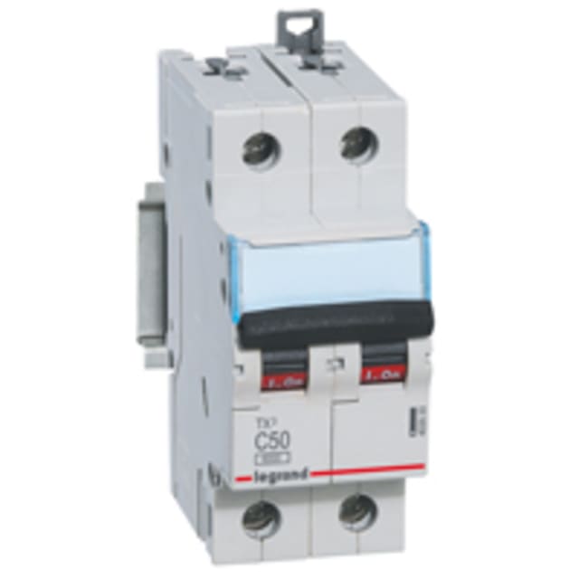 LEGRAND - Disjoncteur TX³ 6000A/6kA 2P C50 230/400V - 2 modules - 403533 LEGRAND - Disjoncteur TX³ 6000A/6kA 2P C50 230/400V - 2 modules - 403533