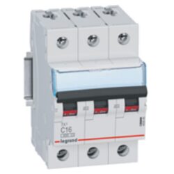 LEGRAND - Disjoncteur TX³ 6000A/6kA 3P C16 400V - 3 modules - 403545