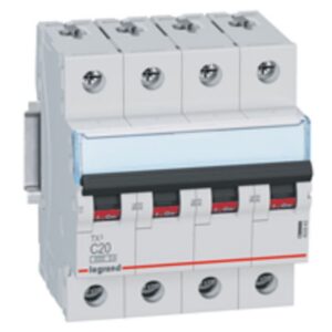 LEGRAND - Disjoncteur TX³ 6000A/6kA 4P C20 400V - 4 modules - 403563