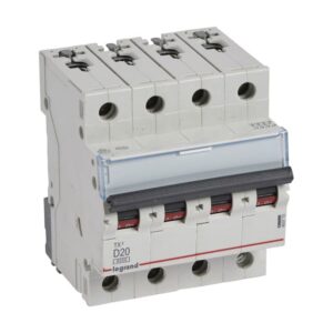 LEGRAND - Disjoncteur TX³ 6000A/6kA 4P D20 400V - 4 modules - 403773