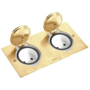 LEGRAND - Double réceptacle prise de sol rond bronze pour fonctions Mosaic - 089712