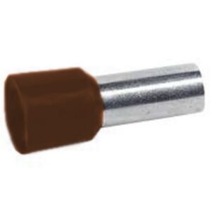 Embout de câblage isolé marron 10 mm² avec manchon métallique