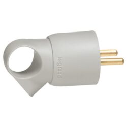 Détails visibles de Fiche électrique 2P+T 16A avec anneau gris pour Fiches domestiques